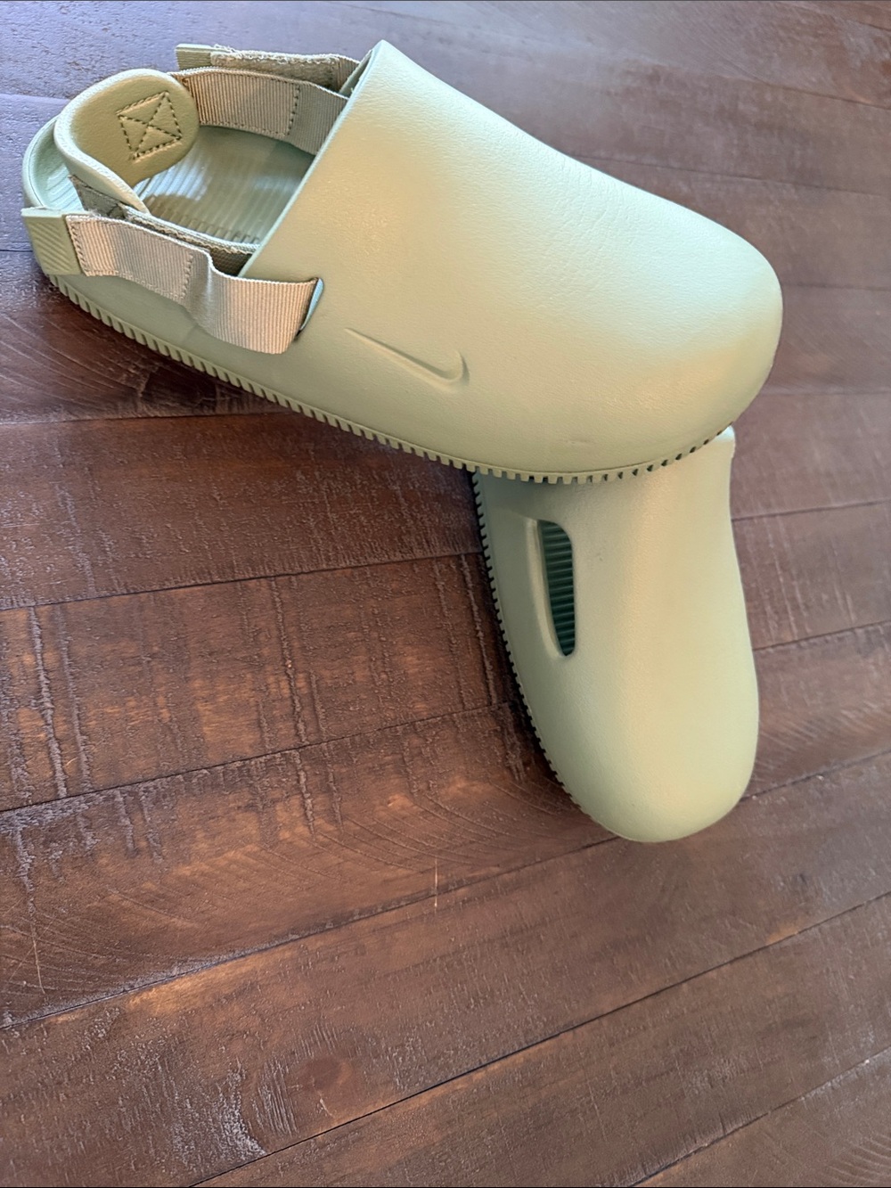 Nike Women's Mint Green Calm Mules Slip-On Clog with Elastic Heel Strap